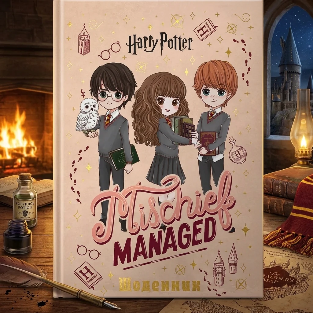 Щоденник шкільний В5 42 аркуша, тверда обкладинка "Harry Potter" Kite