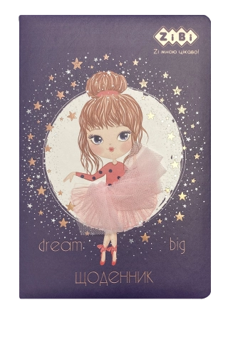 Щоденник шкільний GIRL, В5, 48 арк., тверд. обл., шт.шкірапоролон, чорний — фото 2