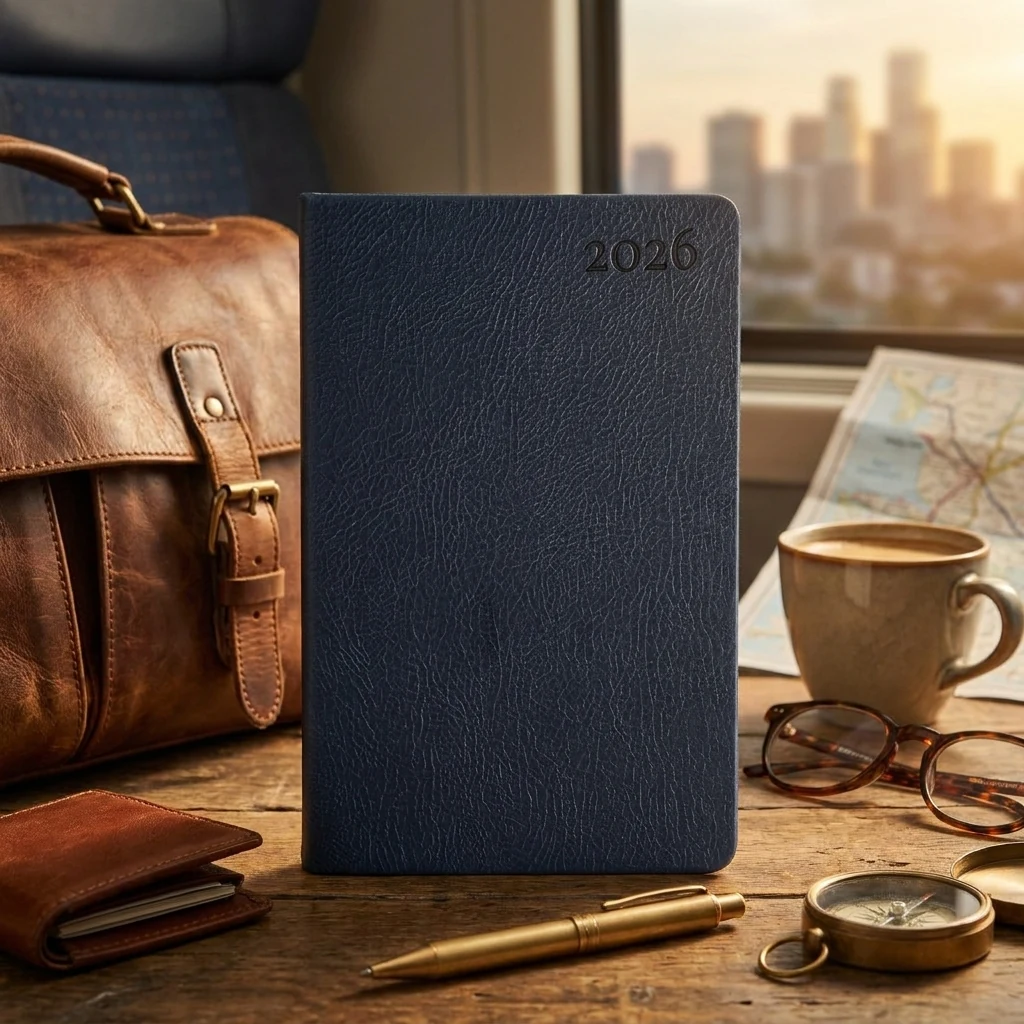 Щотижневик датований 10х17 см 2026 Leo Planner Binario м`який темно-синій