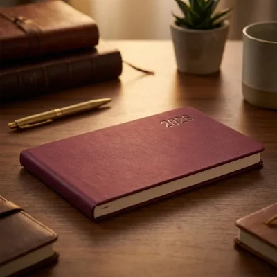 Щотижневик датований 10х17 см 2026 Leo Planner Story м`який винний