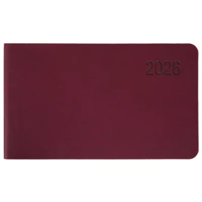Щотижневик датований 10х17 см 2026 Leo Planner Story м`який винний