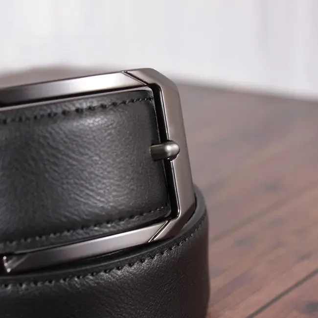 Шкіряний ремень ширина 3,3 см довжина 120 см чорний DE ESSE Leather Collection — фото 2