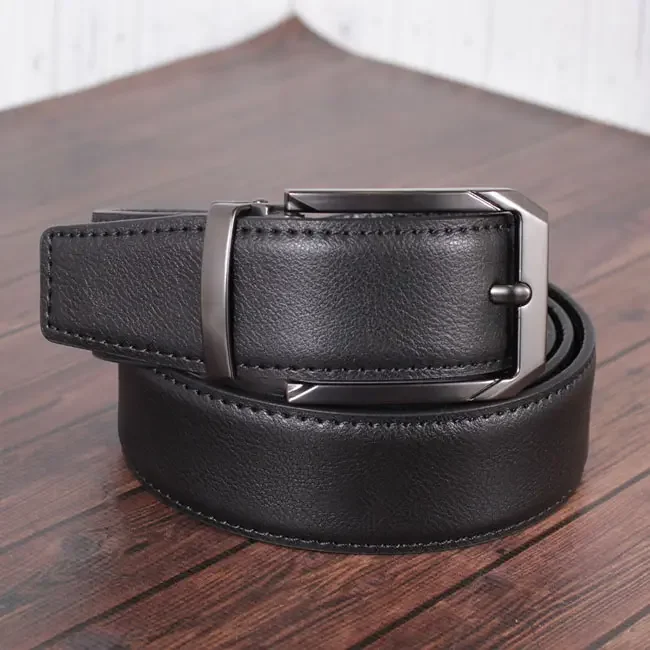 Шкіряний ремень ширина 3,3 см довжина 120 см чорний DE ESSE Leather Collection