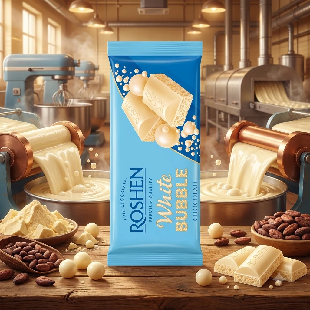 ШОКОЛАД Roshen пористый білий ВКФ 80г 20шт FP