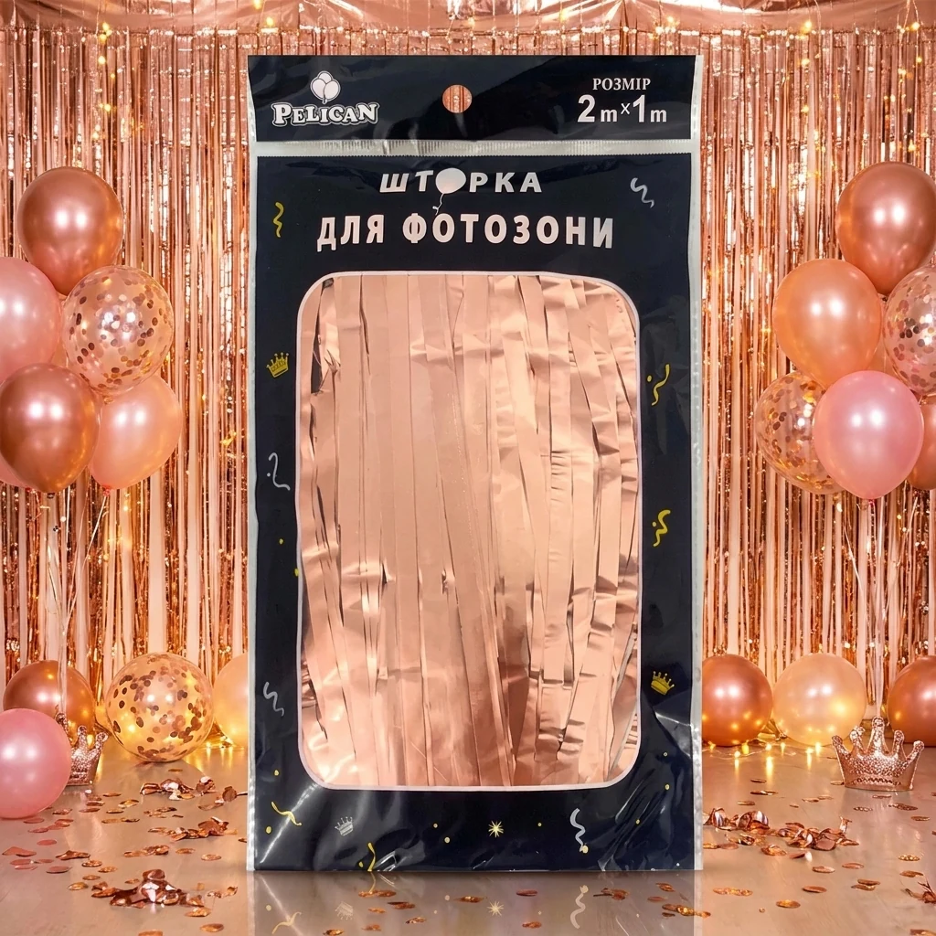 Шторка для фотозони 1*2м рожеве золото матова