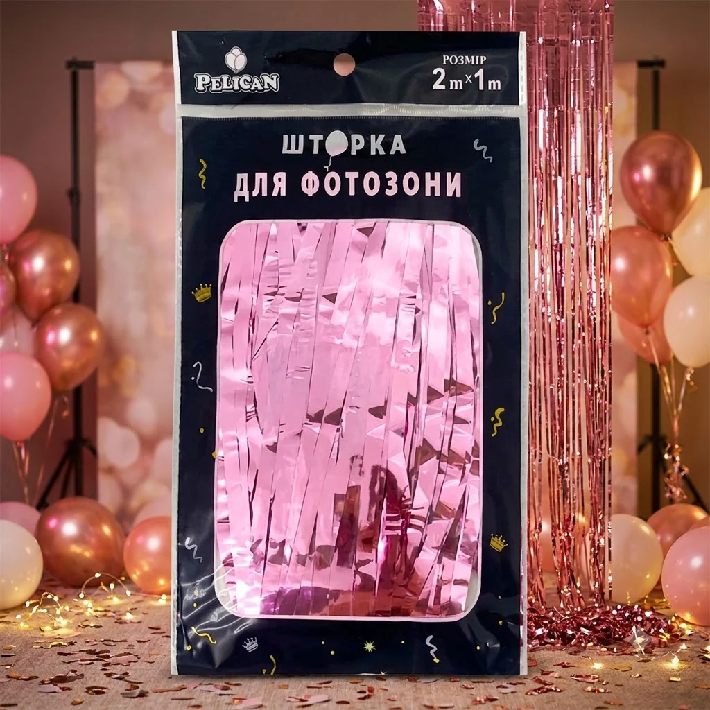 Шторка для фотозони 1*2м рожевий глянець
