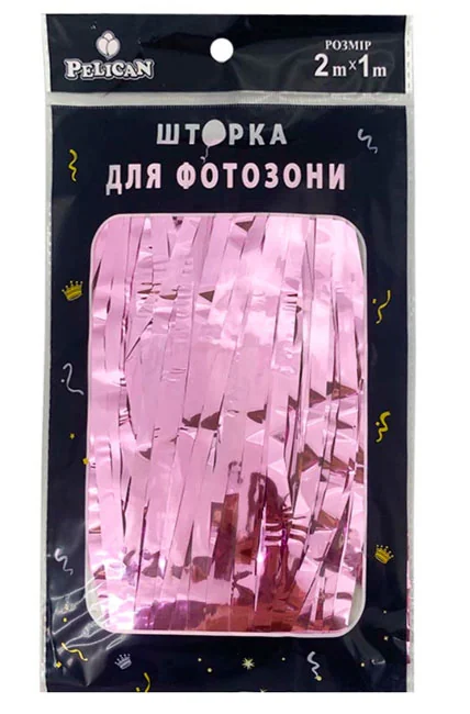 Шторка для фотозони 1*2м рожевий глянець