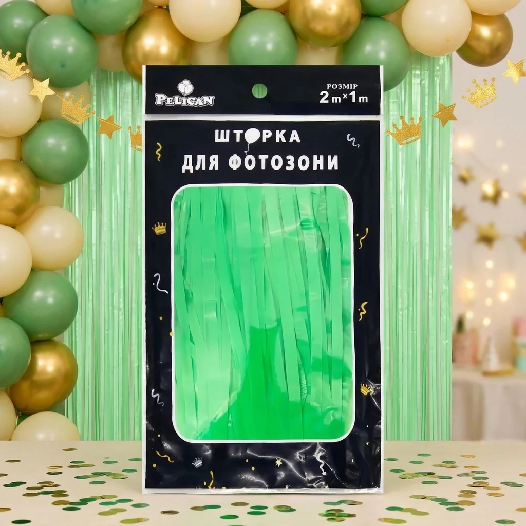 Шторка для фотозони 1*2м.салатова матова