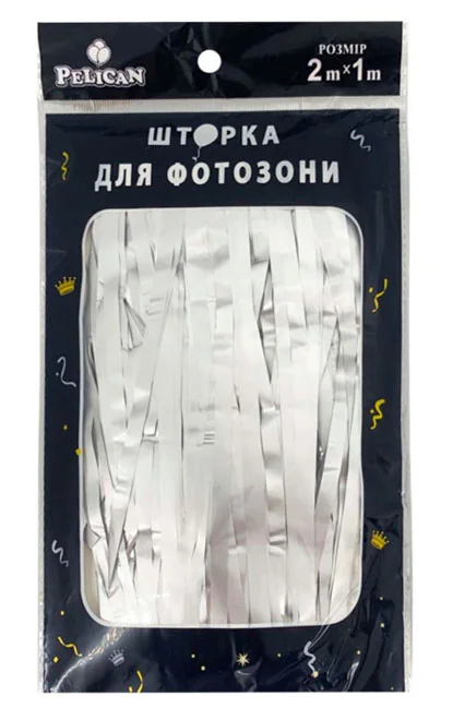 Шторка для фотозони 1*2м срібло матова