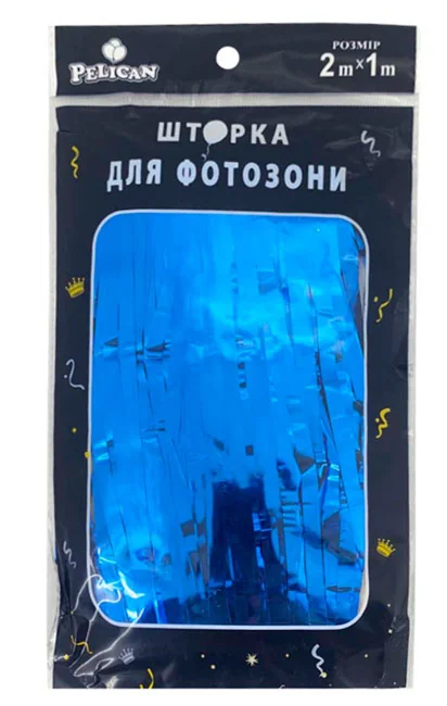 Шторка для фотозони 1*2м синя глянець