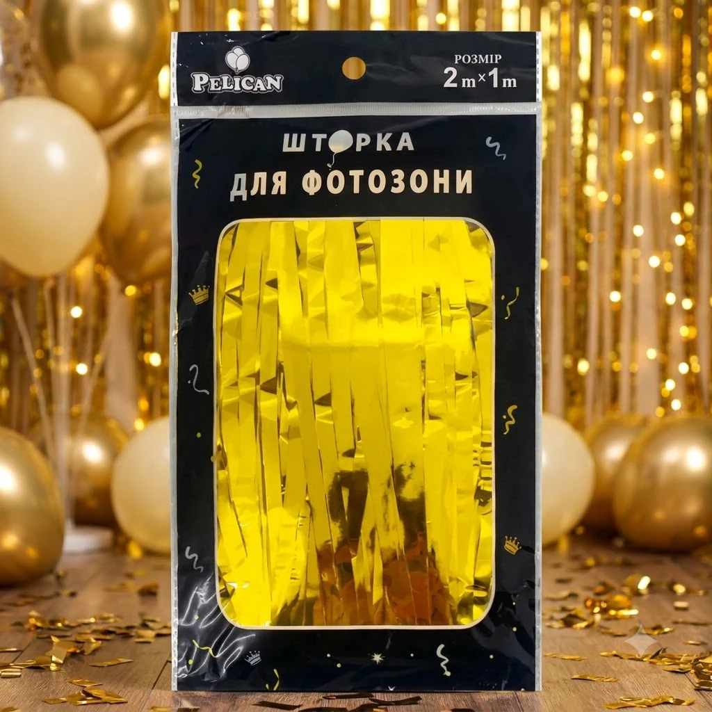 Шторка для фотозони 1*2м золота глянець