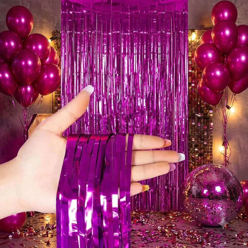Шторка для фотозони фуксія 1*2м