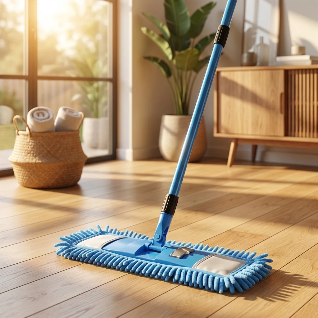 Швабра Eco Fabric синя з мікрофібри телескопічна ручка — Прибирання та інвентар