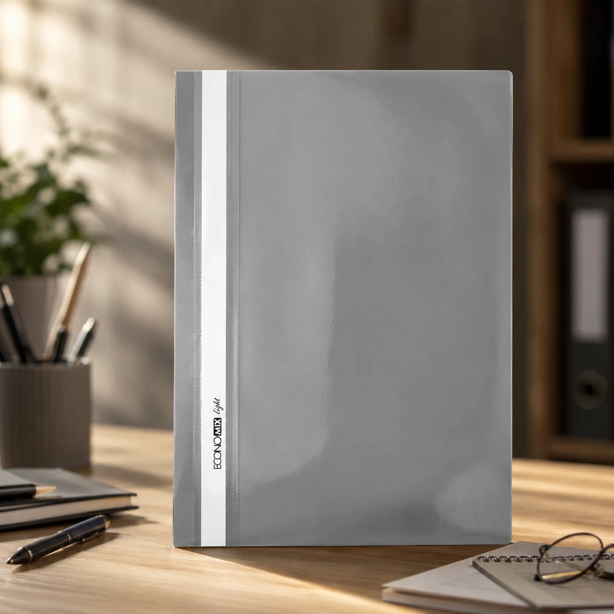 ШВИДКОЗШИВАЧ пластиковий А4  Economix Light 38503-10 сірий — Діловодство та архівація