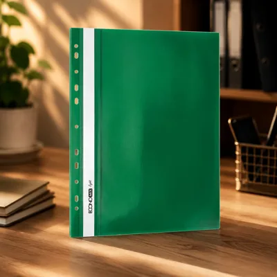 ШВИДКОЗШИВАЧ пластиковий А4  Economix Light 38504-04 зелений перфорований