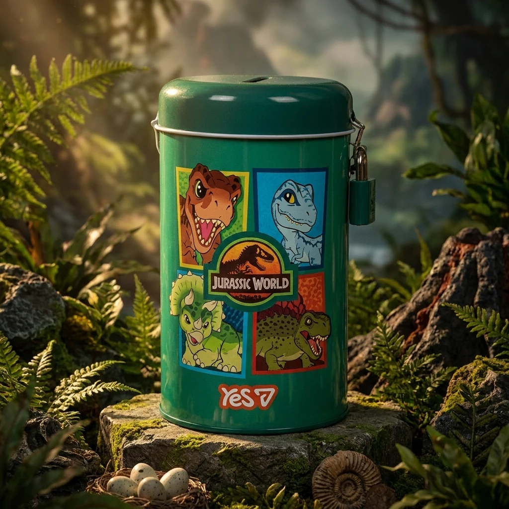 Скарбничка металева кругла 13х7,6 см Yes "Jurassic World"