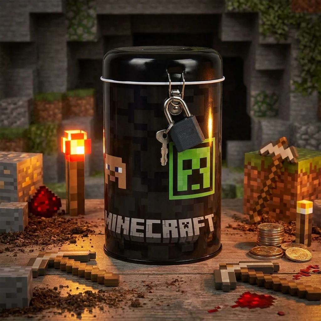 Скарбничка металева кругла 13х7,6 см Yes "Minecraft Heroes"