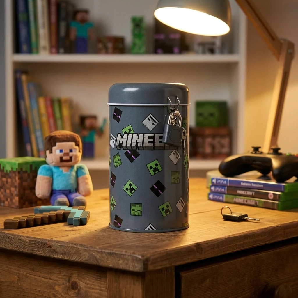 Скарбничка металева кругла 13х7,6 см Yes "Minecraft"