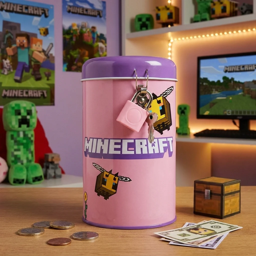 Скарбничка металева кругла 13х7,6 см Yes "Minecraft Spring"