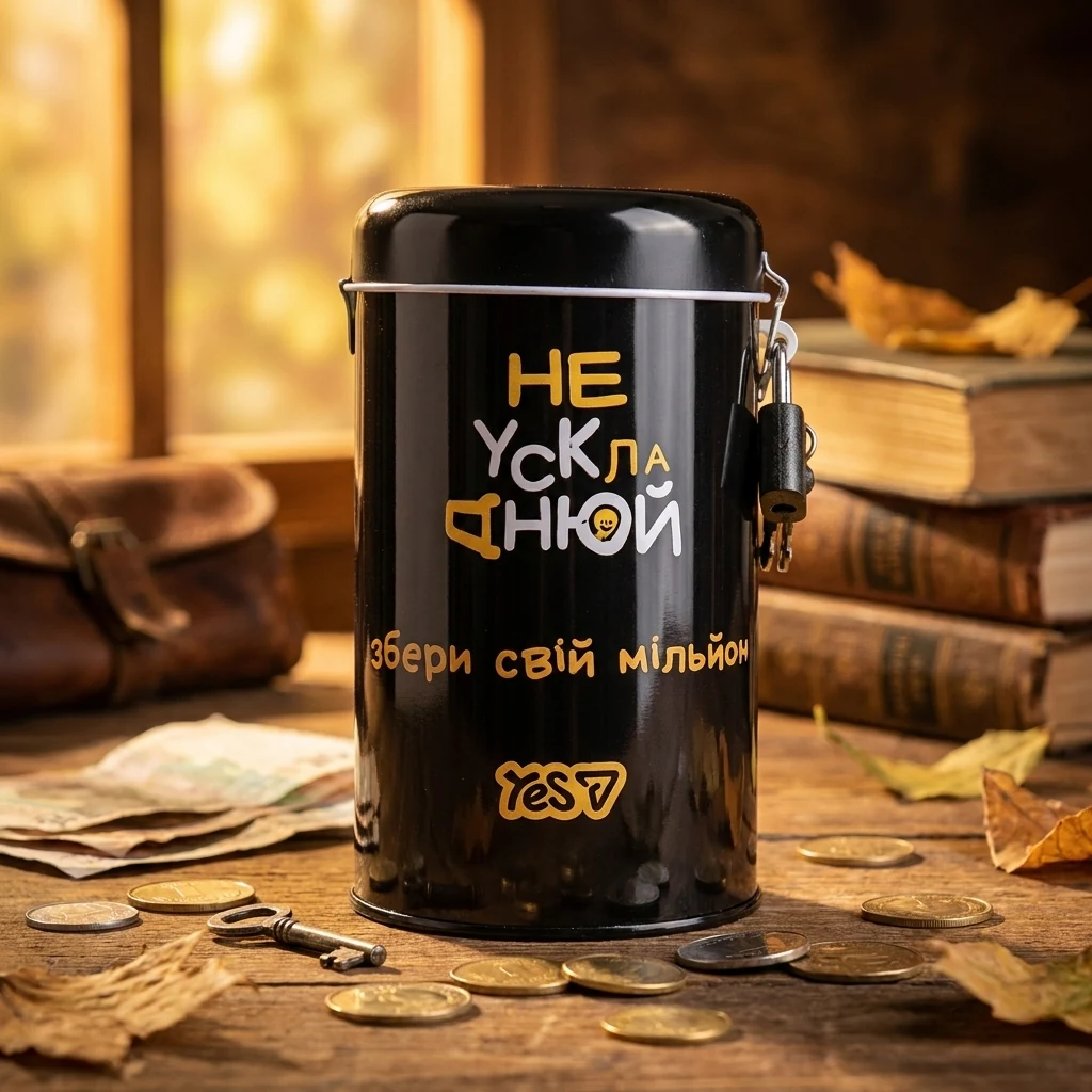 Скарбничка металева кругла 13х7,6 см Yes "Не ускладнюй!"