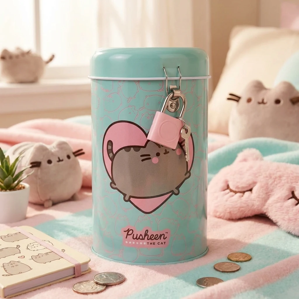 Скарбничка металева кругла 13х7,6 см Yes "Pusheen"
