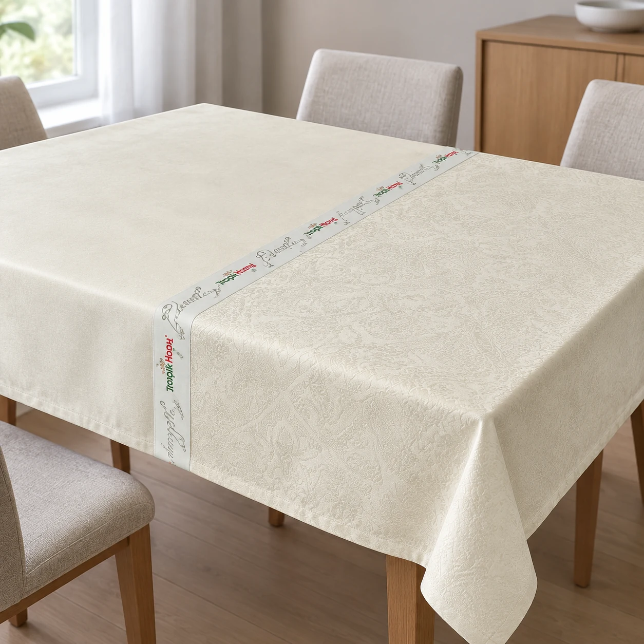 Скатертина "Tropik Home"Paisley" жаккард (160х220) крем