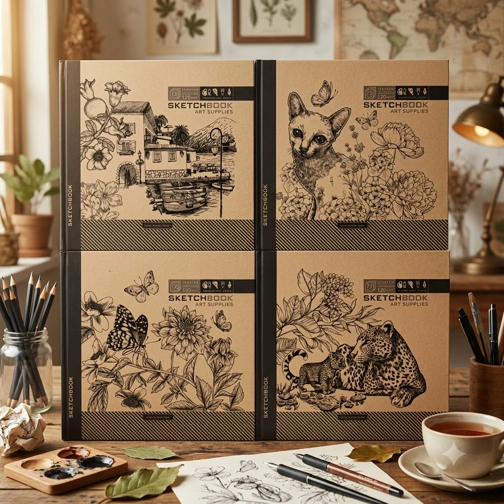 Скетчбук 20*20см 36 аркушів, чистий блок, щільність 120 г/м2