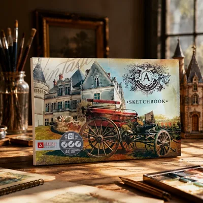Скетчбук клеєний 12 аркушів 285х195 150г/м 1SBA41501 Замок