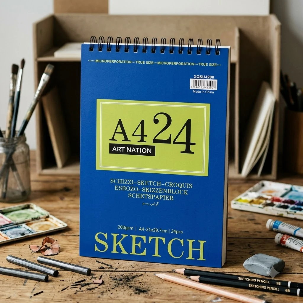 Скетчбук на спіралі, 21*31,2 см, 24 аркуші, 200г/м2, Art Nation
