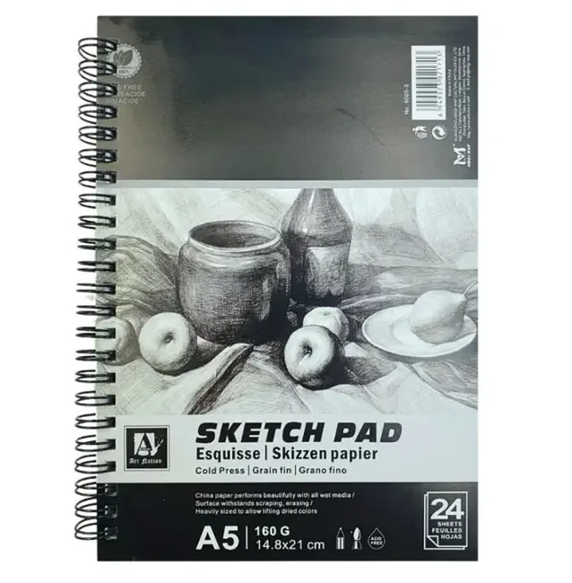 Скетчбук на спіралі А5 24арк. 160г/м2 Art Nation