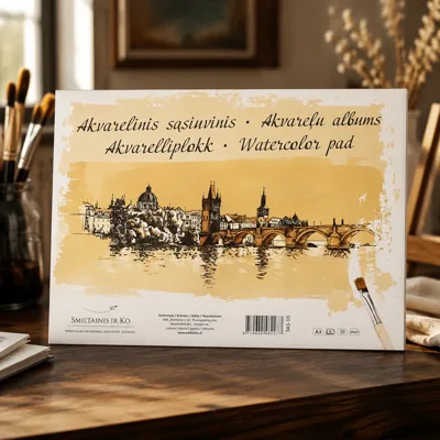 Склейка для акварелі, А3 Gold , 200г/м2, 10л, SMILTAINIS