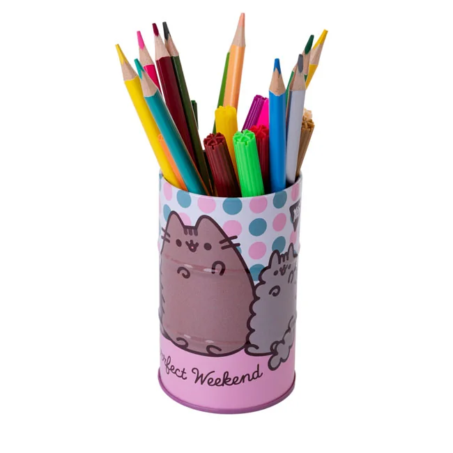 Склянка для ручок металева кругла YES «Pusheen» — фото 2