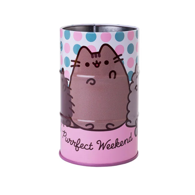 Склянка для ручок металева кругла YES «Pusheen»