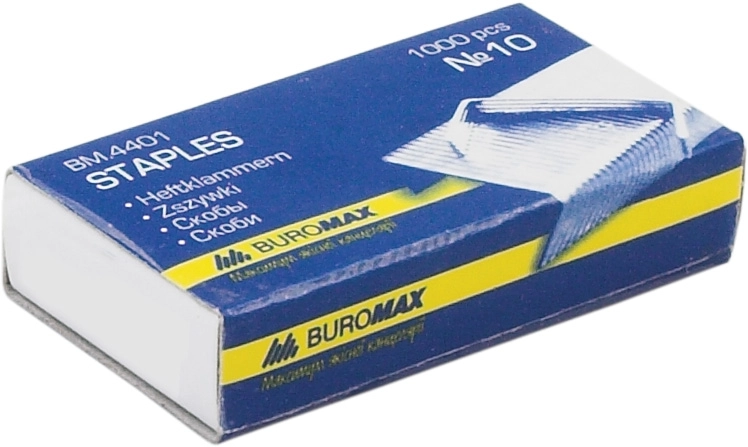 Скоби №10 Buromax нікельовані 1000 шт — фото 2