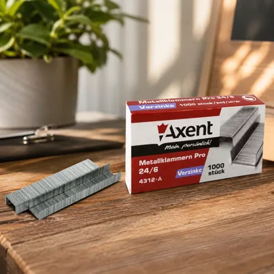 Скоби №24/6 Pro 4312 Axent нікель