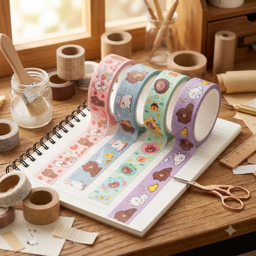 Скотч декоративний паперовий "Line Friends" Yes