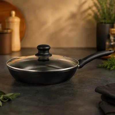 Сковорода Ardesto Gemini Gourmet Aosta з кришкою 24 см чорний алюміній AR1924GMP