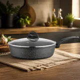 Сковорода Ardesto Gemini Gourmet Viareggio з кришкою 28 см сірий алюміній AR1928GDL — фото 1