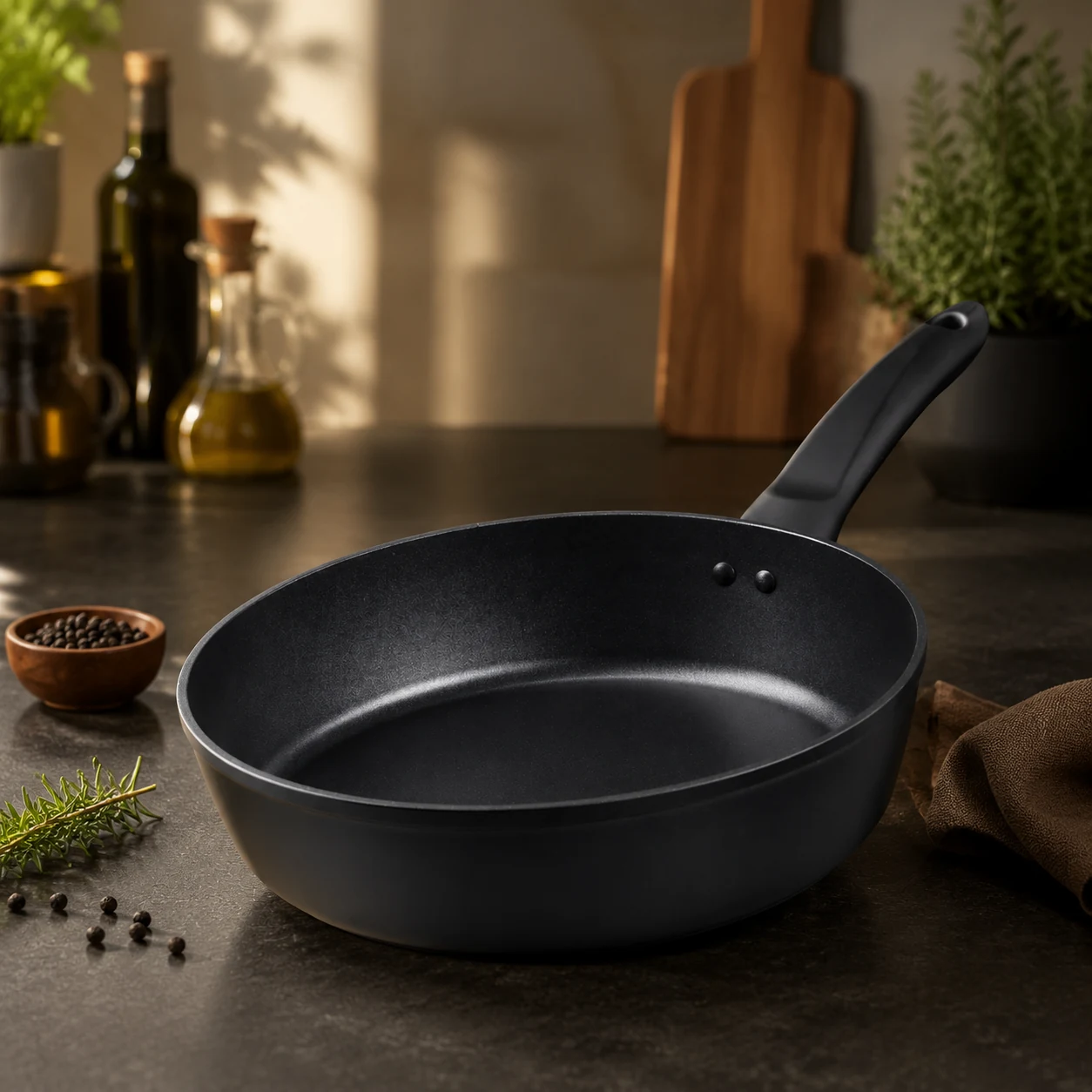Сковорода глибока Ardesto Gemini Gourmet Bolzano 24 см чорний алюміній AR1924GDP — Посуд та кухня