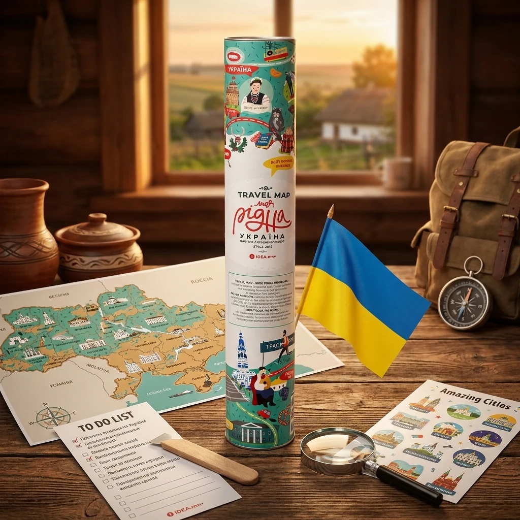 Скретч-карта "Моя Рідна Україна" в тубусі