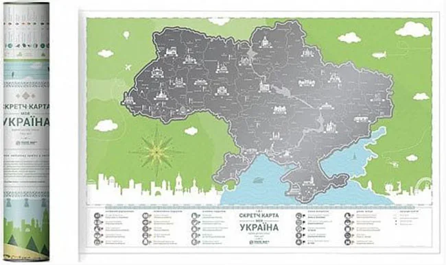 Скретч-карта "Моя Україна" в тубусе — фото 2