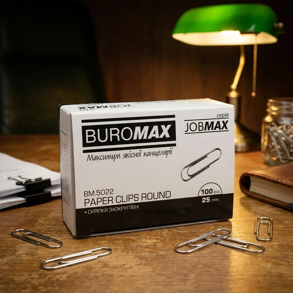 Скріпки 25 мм 100 штук BuroMax