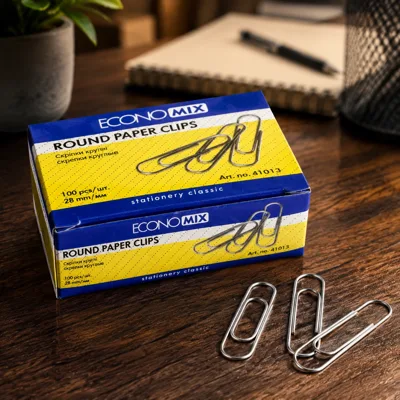 Скріпки 28 мм Economix. 100шт. E41013 круглі