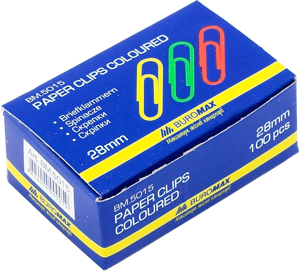Скріпки круглі 28мм кольорові (100 шт) — фото 2