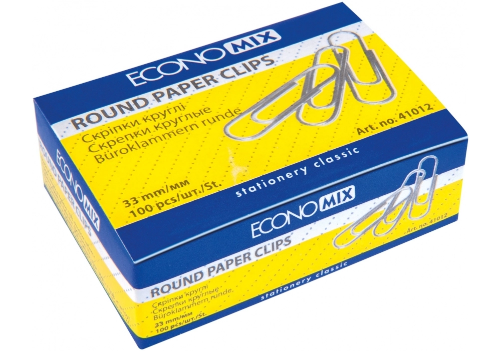 Скріпки Economix 33 мм круглі 100 шт — фото 2