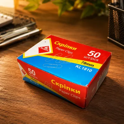 Скріпки Klerk нікельовані 78мм 50шт заокруглені KL1810