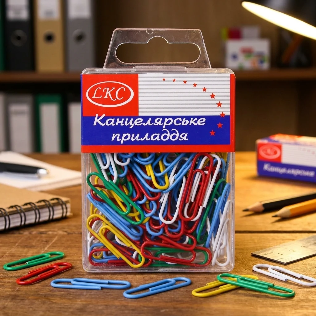 Скріпки кольорові 28 мм 80 штук