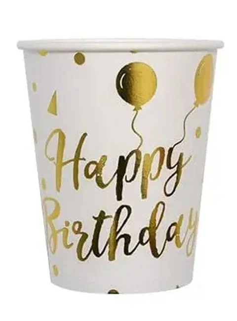 Стакан паперовий "Happy birthday золото"