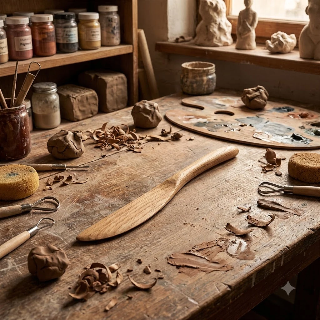Стек дерев`яний скульптурний 20,5 см, №04, D.K.Art&Craft