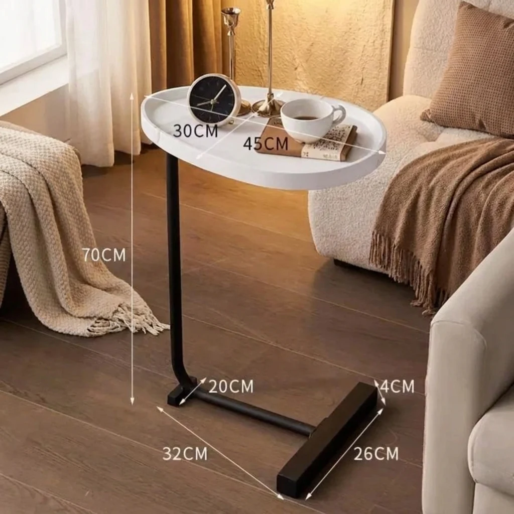 Столик журнальний30х45см на одній нозі, висота 60см, білий